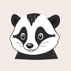 Cute vector illustration of a Racoon for toddlers