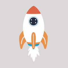 Cute Rocket for toddlers vector illustration