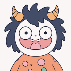 Cute Monster vector illustration for preschoolers' learning moments