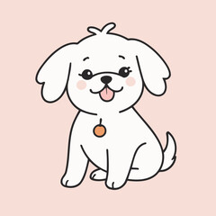Cute Dog for children story book vector illustration