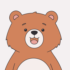 Cute Bear for young readers' picture book vector illustration