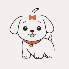 Vector illustration of a delightful Dog for early readers' enjoyment