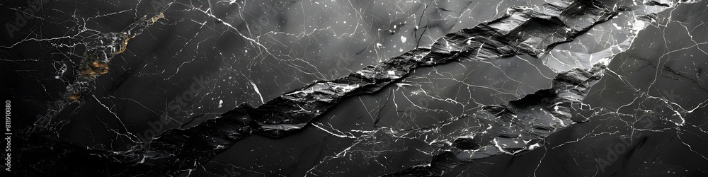 Poster mesmerizing black marble texture background with intricate fractures and elegant monochromatic desig