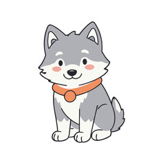 Cute Wolf for preschoolers' storybook vector illustration
