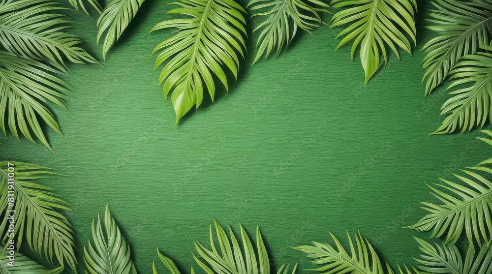Wall mural Tropical green leaves background - Wall murals