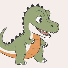 Vector illustration of a cute Allosaurus for children story book