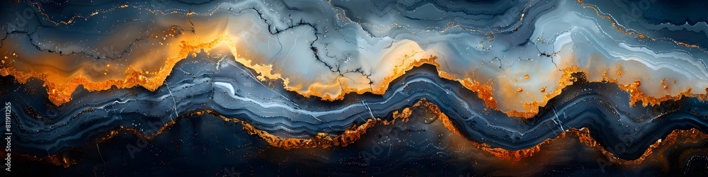 Aufkleber mesmerizing marble:a captivating of fluid textures and fiery hues in a breathtaking digital masterpi