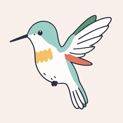 Cute vector illustration of a Hummingbird for kids