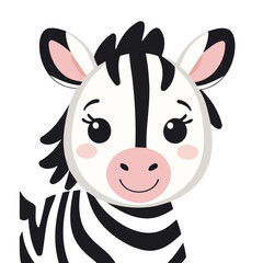 Vector illustration of a cute Zebra for toddlers