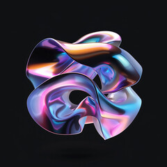 inflate 3d gradient freeform isolated in black background