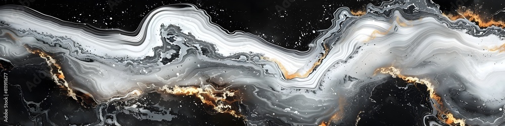 Aufkleber mesmerizing marble swirl:an abstract textural journey through monochromatic elegance