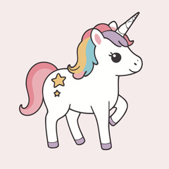 Cute vector illustration of a Unicorn for kids' reading time