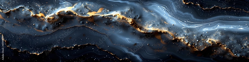 Aufkleber Striking Black Marble Textured Background with Elegant Swirling Patterns and Dynamic Lighting Effect for Luxury Branding or Premium Design Usage