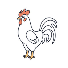 Vector illustration of an enchanting Rooster for kids' storytelling