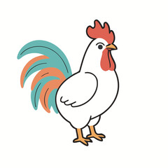 Vector illustration of an adorable Rooster for young readers' books