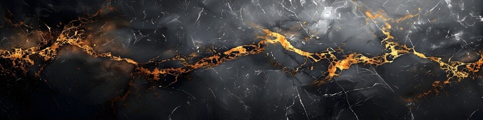 Stunning Black Marble Textured Background with Golden Veins for High-End Luxury Designs and Layouts