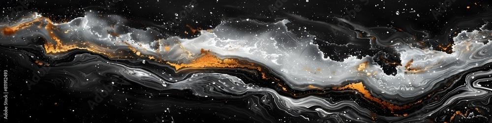 Aufkleber captivating marble textures:fluid waves of dark and light in mesmerizing motion