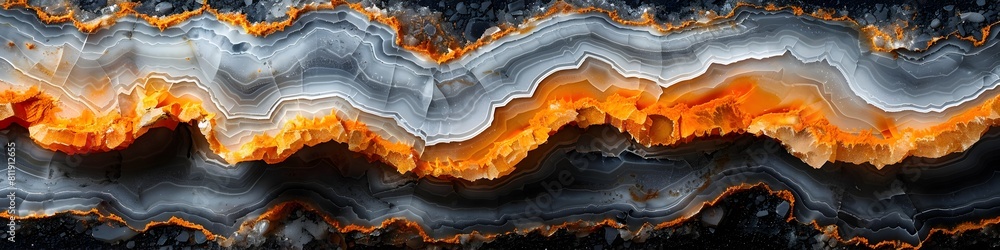 Aufkleber mesmerizing marble texture with fiery swirls and jagged patterns - dramatic natural abstract backgro
