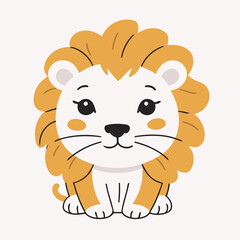 Vector illustration of a sweet Lion for youngsters' imaginative journeys