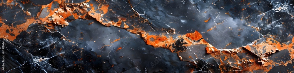 Poster luxurious black marble texture with intricate patterns and veins forming a striking abstract backgro