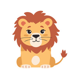 Vector illustration of a cute Lion for kids books