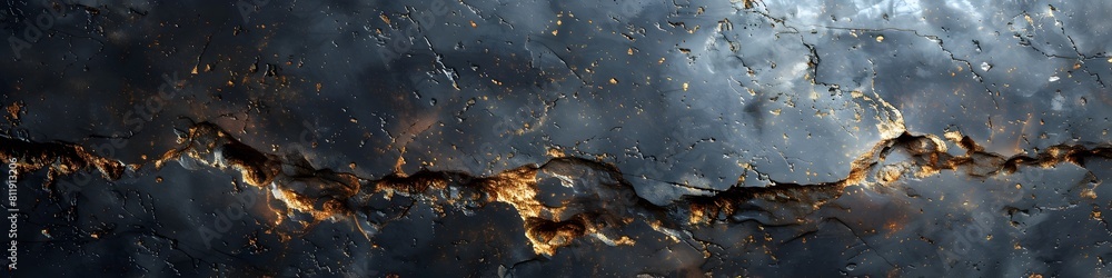 Poster Dramatic Black Marble Textured Background with Intricate Patterns and Captivating Geological Formations