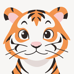 Cute Tiger for preschoolers' storybook vector illustration