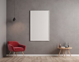 Minimalist Frame Mockup Hanging on a Stylish Wall in a Modern Apartment, Perfect for Displaying Artwork, Posters, or Photography