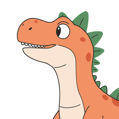 Cute Dino for early readers' adventure books vector illustration