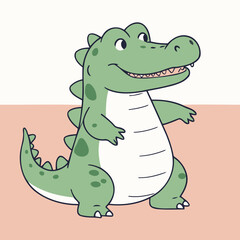 Vector illustration of an endearing Alligator for kids' bedtime stories