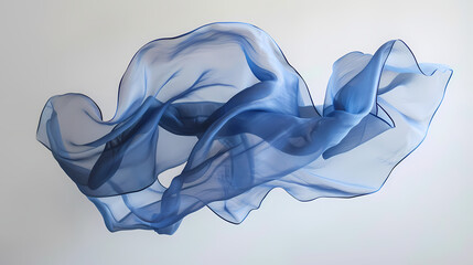 Floating blue fabric --ar 16:9