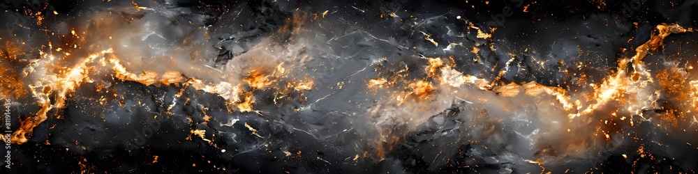 Poster dramatic explosion of fiery flames and intense sparks in a captivating blaze of energy and destructi