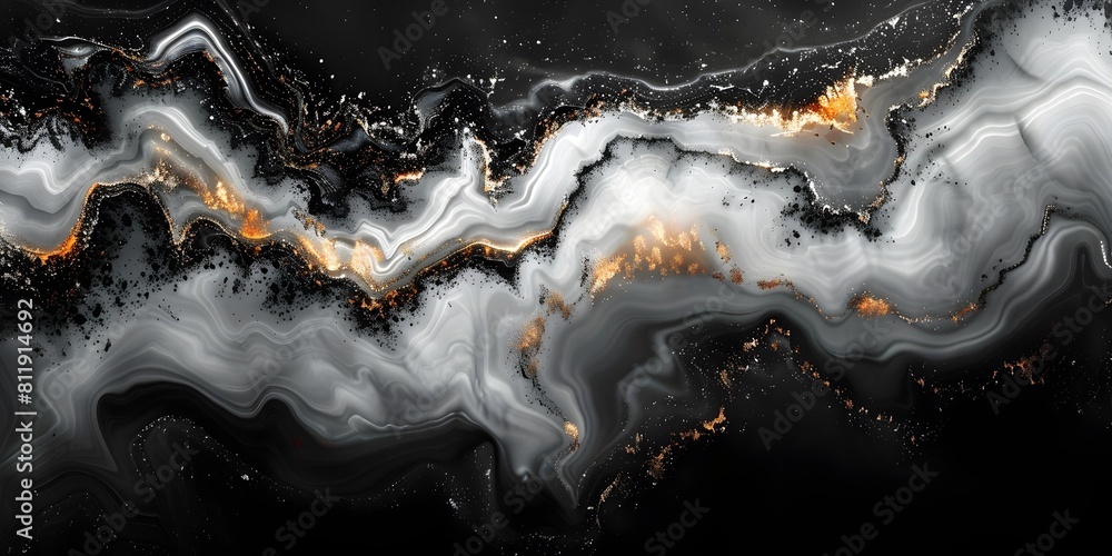 Poster mesmerizing black marble abstract textures and patterns showcasing nature's breathtaking in monochro