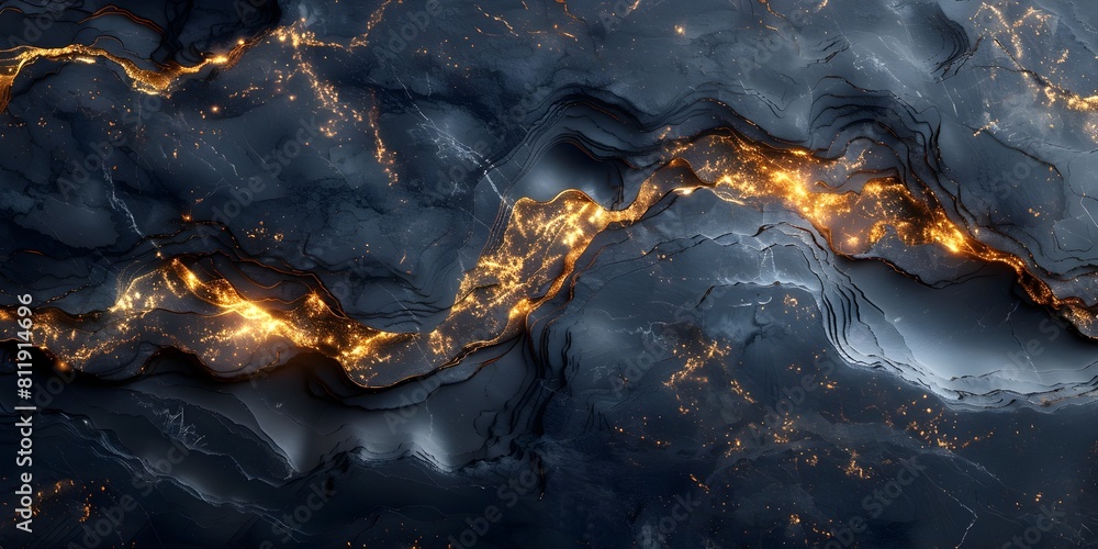 Poster mesmerizing marble backdrop:ethereal black and gold swirling patterns evoke cosmic elegance