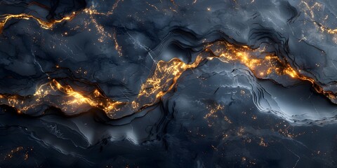 Fototapeta premium Mesmerizing Marble Backdrop:Ethereal Black and Gold Swirling Patterns Evoke Cosmic Elegance