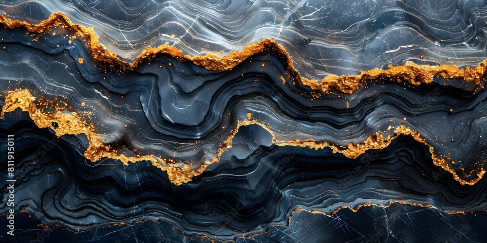 Poster black and gold marble swirls mesmerizing abstract textured background with flowing organic curves an
