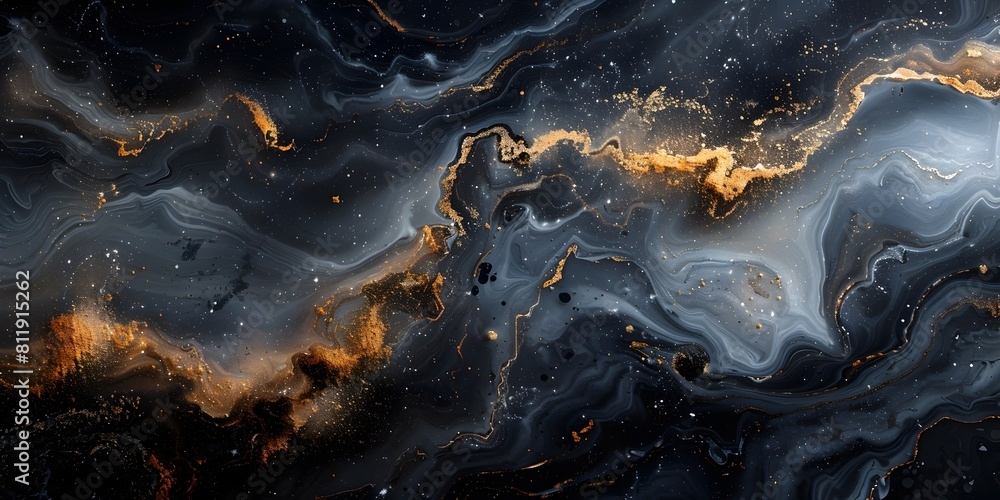Poster captivating black marble backdrop with mesmerizing fluid patterns and dynamic swirls,ideal for premi