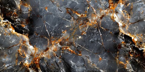 Obraz premium Captivating Black Marble Texture with Swirling Golden Veins and Intricate Patterns for Luxury Decor and Design