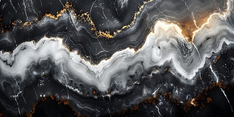Obraz premium Black Marble Textured Background with Dramatic Lighting and Golden Accents for Luxurious and Elegant Design Concepts
