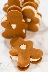 Handcrafted Gingerbread Cookie Sandwiches with Eggnog Buttercream