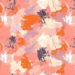 abstract design in peach color seamless pattern