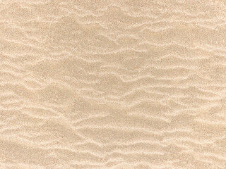 Sand. Texture, surface of sea sand. Natural background. Waves of sand. Seascape. Dunes. Copy space 
