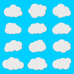 cartoon clouds in a flat style2