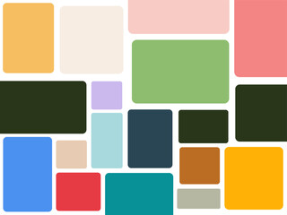 square and rectangular background with assorted color illustrations