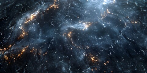 Dramatic Monochrome Marble Texture with Abstract Fractal-Like Patterns and Sleek,Luxurious Appearance