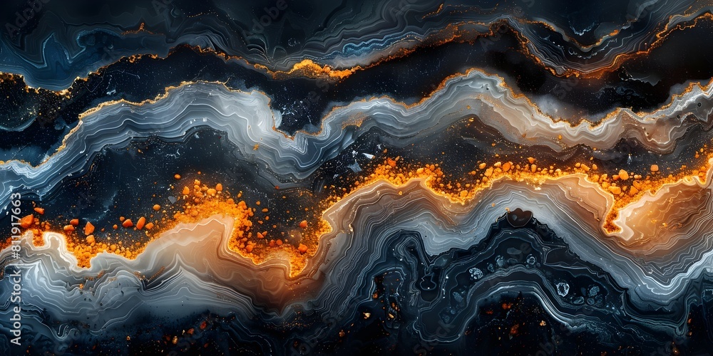 Poster swirling marble flames:dramatic abstract textural background with fiery cosmic vibes