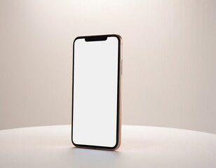 Modern Smartphone Mockup in Hand, Displaying Blank Screen for App, Website, or Social Media Content