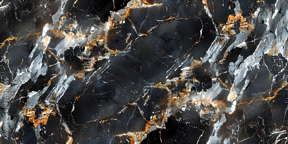 Leinwandbilder exquisite marble tile texture with elegant fractal patterns and monochrome tones for premium backgro
