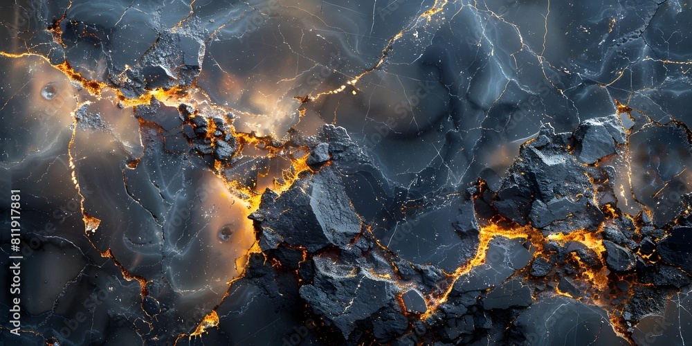 Poster fiery fissures in elegant marble texture abstract backdrop