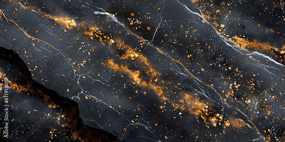 Poster elegant dark marble textured background with golden accents and mesmerizing patterns for premium bra